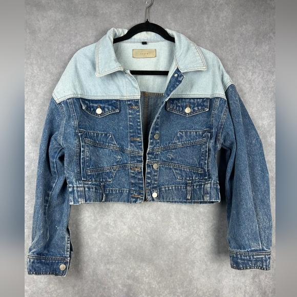 Blank NYC Denim Jean MOTO Jacket Size M - Picture 1 of 7